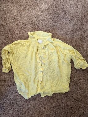 American Eagle Yellow Button Up - L